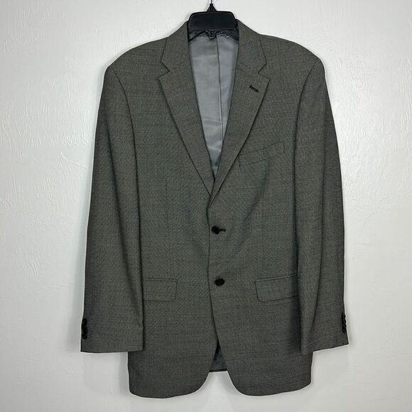 Tommy Hilfiger Wool Gray Two Button Closure Blazer Size L 40 - Picture 1 of 11